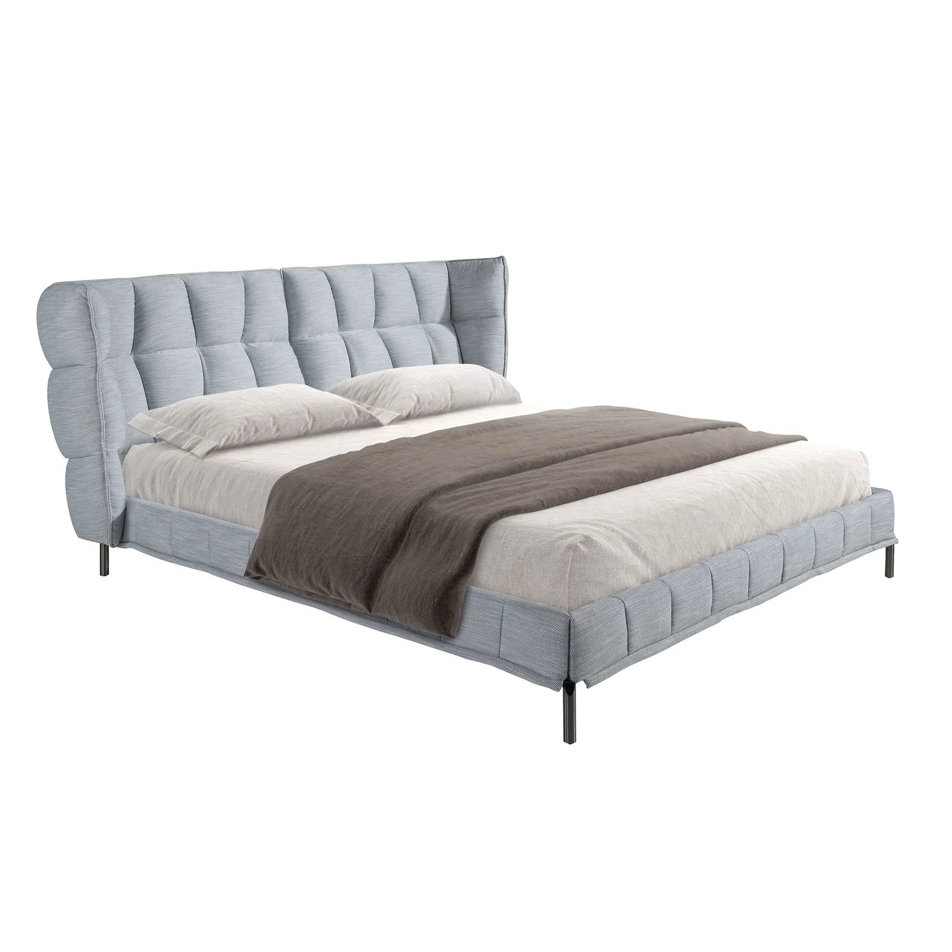 Dortmund 180x200 Polsterbett Stoff RIVA color blaugrau main